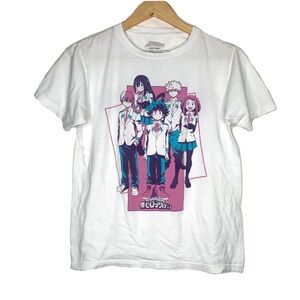 My Hero Academia Men’s T Shirt Adult Small S White Short Sleeve Anime Manga Tee